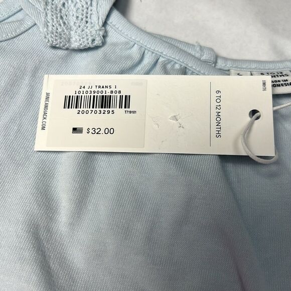 Janie and Jack 101039001 Girl Light Blue Ruffle Strap Top size 6-12 months NWT - Picture 6 of 9